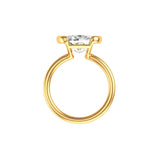 Back view showing open gallery and simple rounded yellow gold shank.