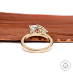 Back gallery view revealing dual basket settings and smooth gold band.