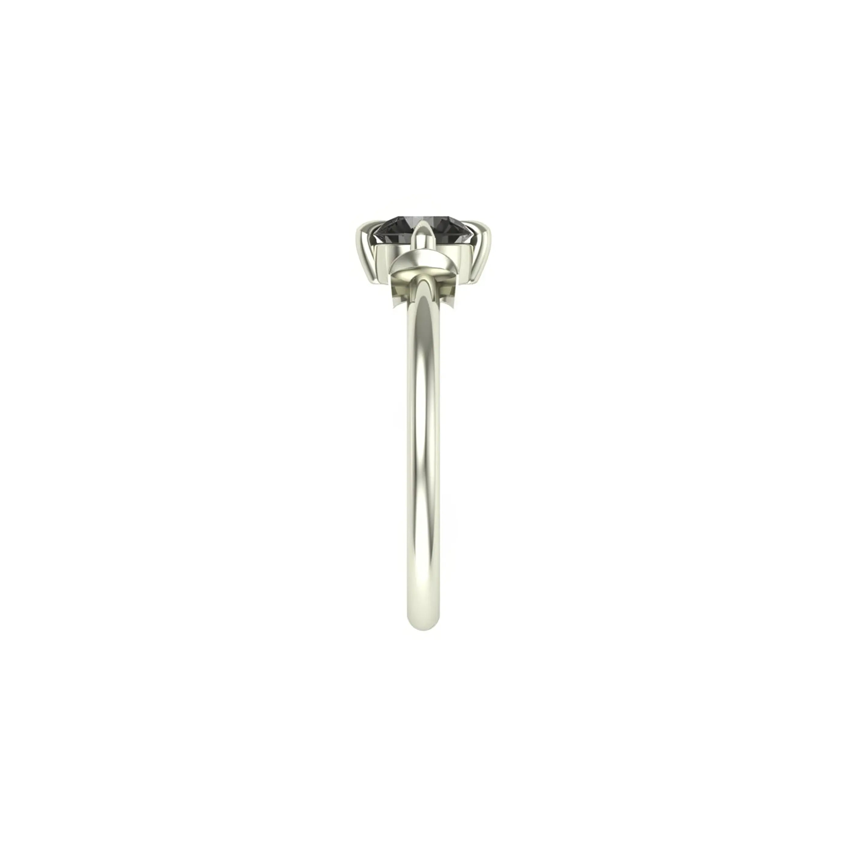 Side profile showing raised prongs and slim 1.6mm band.