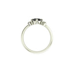 Back view of celestial setting with crescent shoulders in white gold.