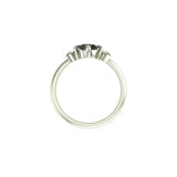 Back view of celestial setting with crescent shoulders in white gold.