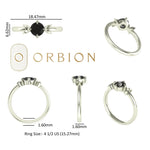Ring dimension chart showing top length and width of band.