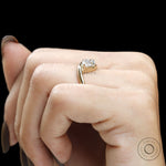 14k yellow gold rapture ring with marquise cut center stone