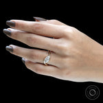 1 ct Marquise lab diamond engagement ring in classic rapture style