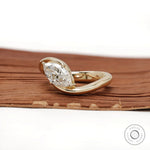 1 ct marquise solitaire engagement ring in 14k yellow gold lab diamond or moissanite