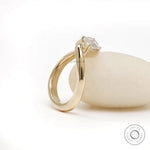 14k yellow gold marquise solitaire wave engagement ring with lab diamond option