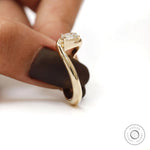 Modern marquise cut engagement ring in 14k yellow gold with solitaire setting