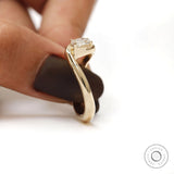 Modern marquise cut engagement ring in 14k yellow gold with solitaire setting