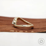 Marquise cut rapture curved ring with solitaire stone in yellow gold