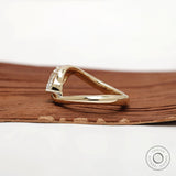 Marquise cut rapture curved ring with solitaire stone in yellow gold