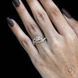 Minimal marquise wedding ring set with matching rapture band