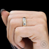 Minimalist bold yellow gold distance wedding band  