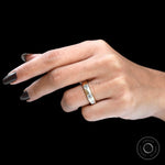 Matte yellow gold full eternity band with 2.0 TCW round stones