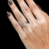 Classic round brilliant 2 carat solitaire ring front view