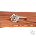 Round brilliant diamond solitaire engagement ring