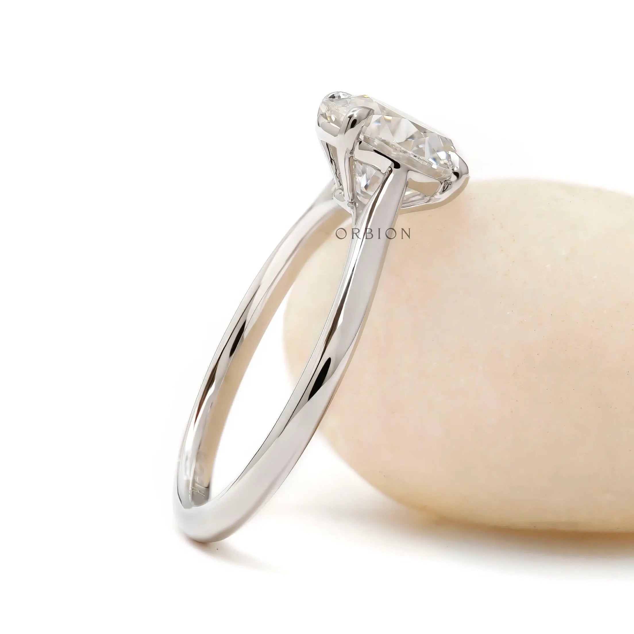 2 CT round cathedral ring white gold