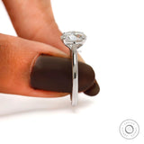 Round lab diamond solitaire ring high polish band detail