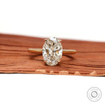 Oval cut solitaire lab diamond engagement ring front view