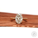 Oval cut solitaire lab diamond engagement ring front view