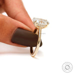 Hidden halo solitaire oval lab diamond ring
