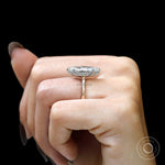 Marquise moissanite hidden halo ring