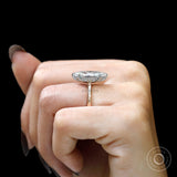 Marquise moissanite hidden halo ring