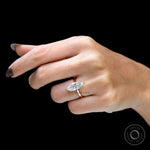 Moissanite option marquise engagement ring two tone gold