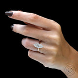 Brilliant cut marquise engagement ring glossy finish