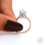 Elegant marquise engagement ring side profile