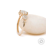 Old Mine cut cushion center stone engagement ring detail