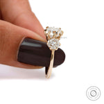 Antique inspired cushion engagement ring glossy finish