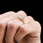 Cushion old mine cut solitaire ring lifestyle view