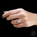 Minimalist vintage cushion cut ring in 14k yellow gold