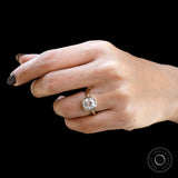 Minimalist vintage cushion cut ring in 14k yellow gold