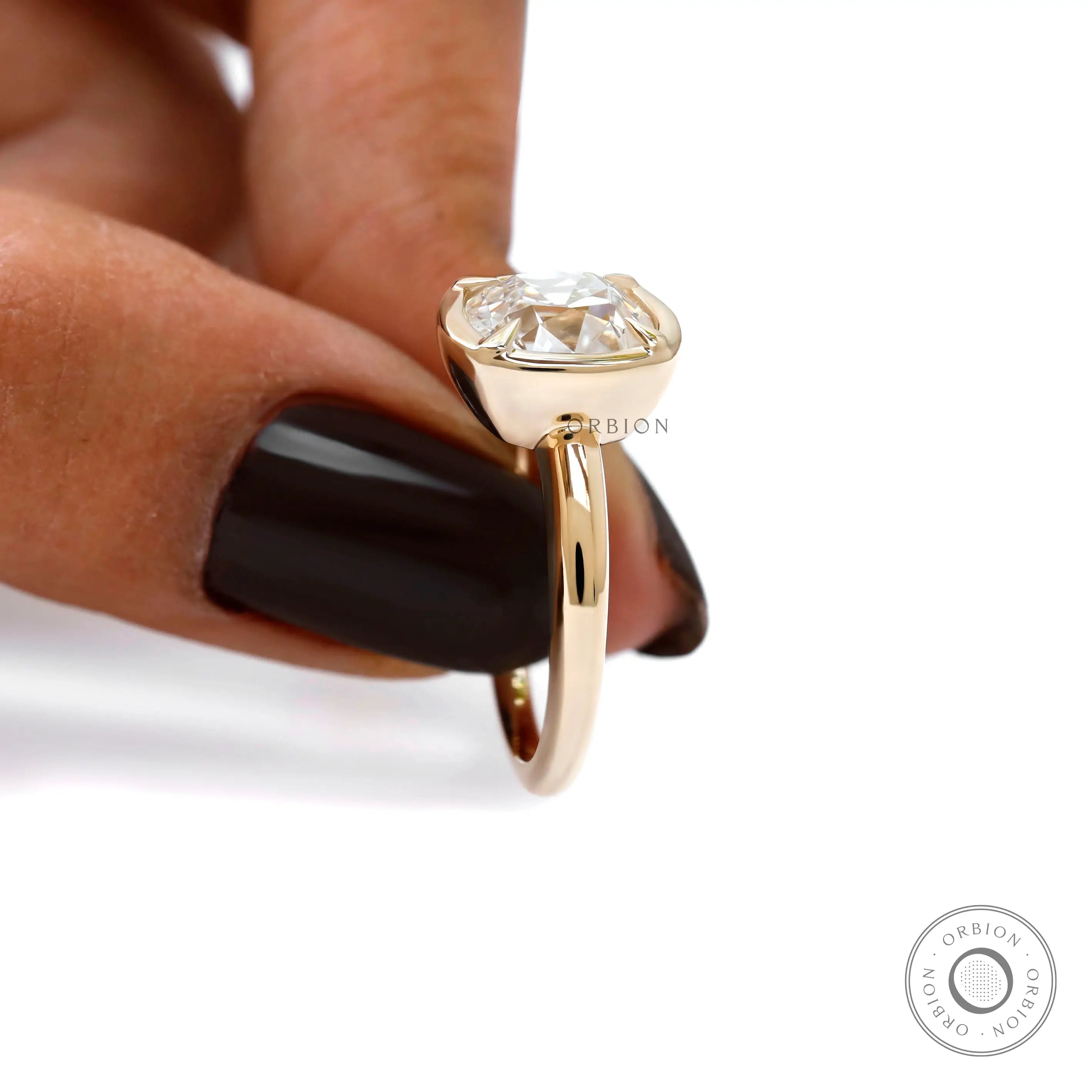 Heirloom style old mine cut engagement ring