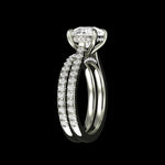 14K white gold cushion bridal ring set