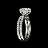 14K white gold cushion bridal ring set