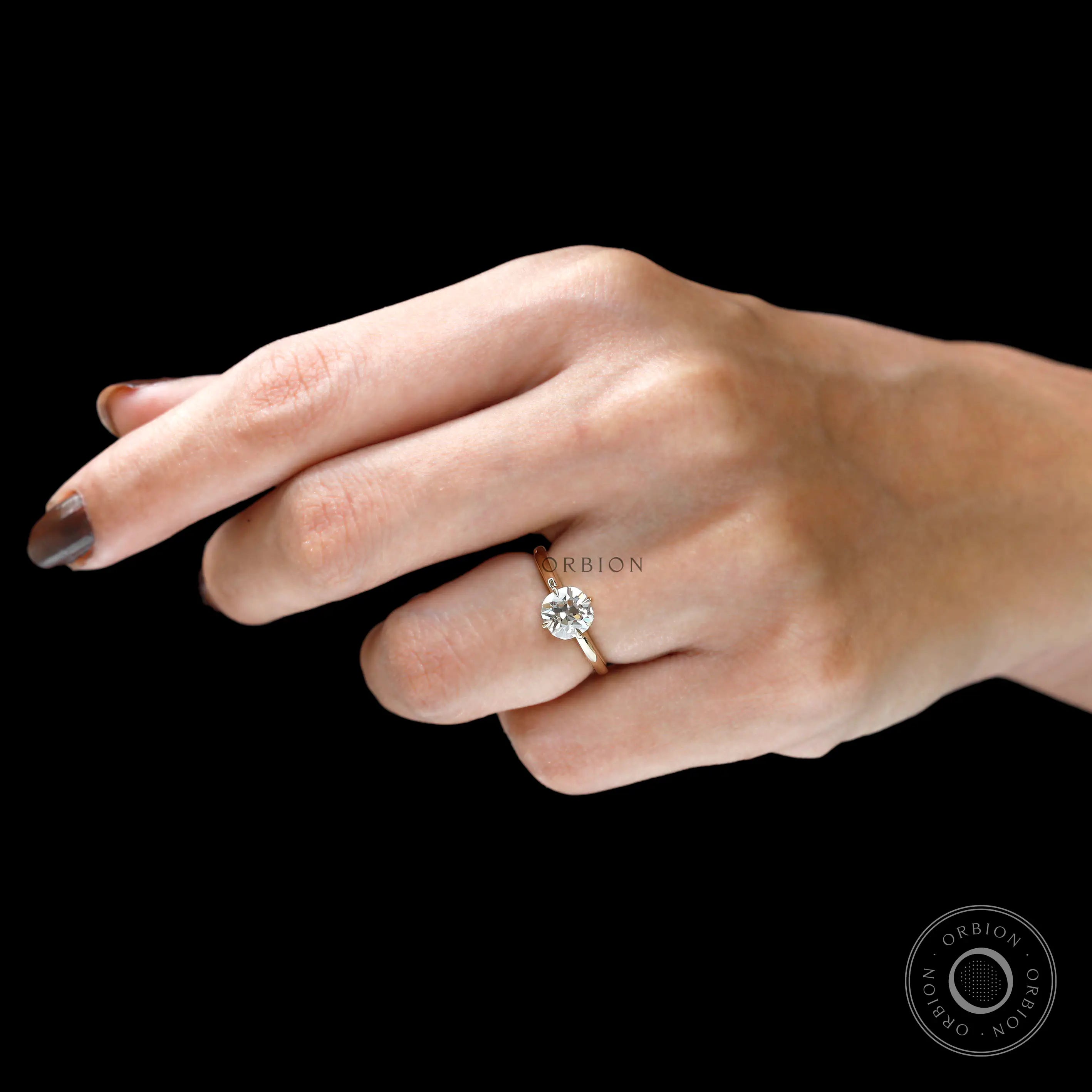 Vintage style lab diamond solitaire ring for women