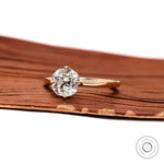 6.5 mm old mine cut cushion promise ring side view