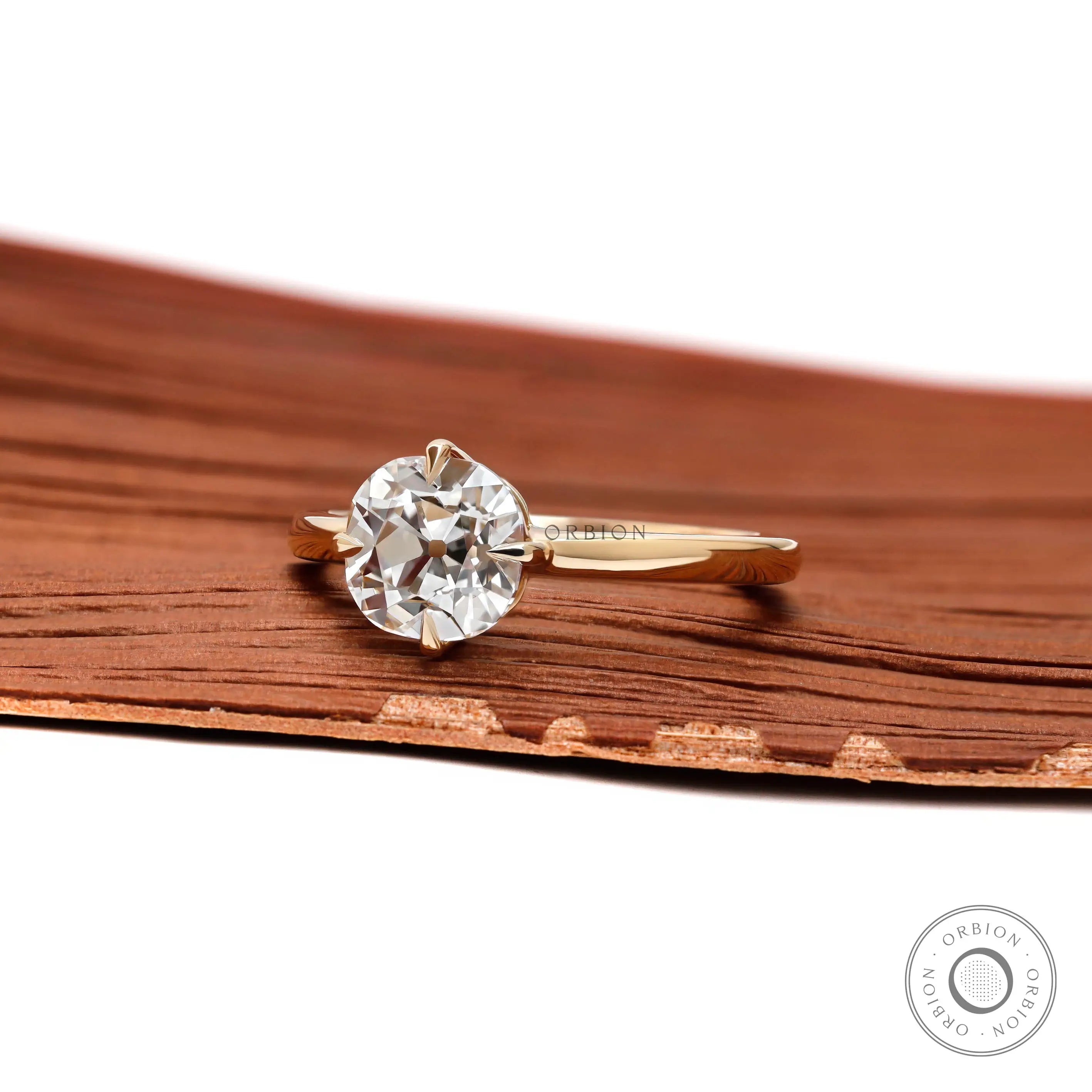 6.5 mm old mine cut cushion promise ring side view