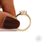 Minimalist antique cut diamond ring lifestyle shot