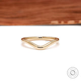 plain stacking gold band 18K yellow gold front view