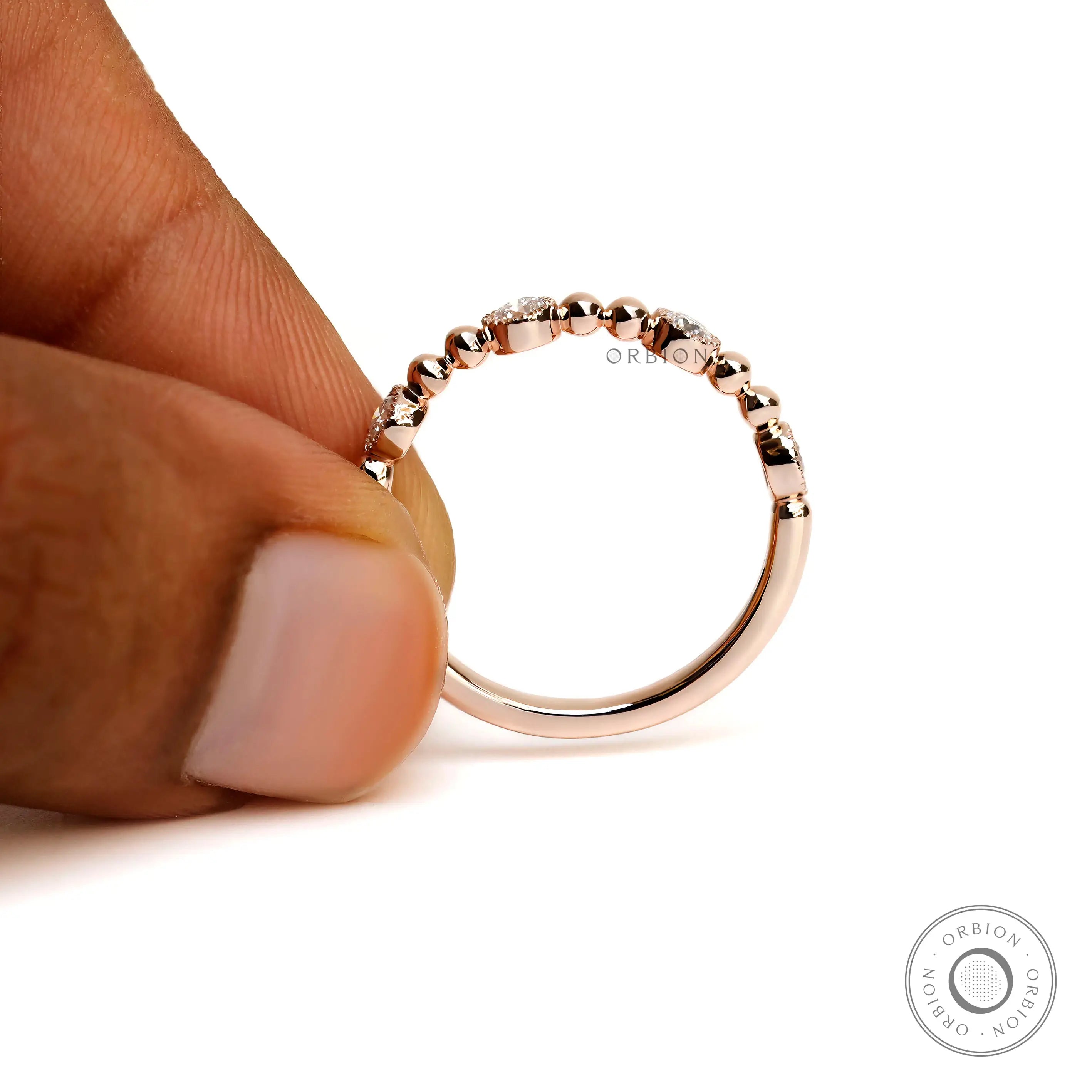 Dainty vintage style stacking ring in rose gold 