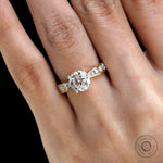 Timeless round solitaire bridal ring close up