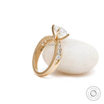 Round brilliant diamond ring side profile view