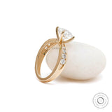 Round brilliant diamond ring side profile view