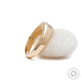 Mens modern signet ring with tapered yellow gold band