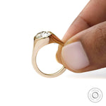 Modern heirloom engagement ring in yellow gold 