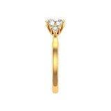 Yellow gold cluster ring with brilliant oval center stone