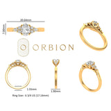 Pear and round diamond accent engagement ring